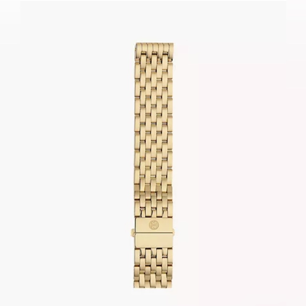 Michele 18mm yellow gold deco watch bracelet
